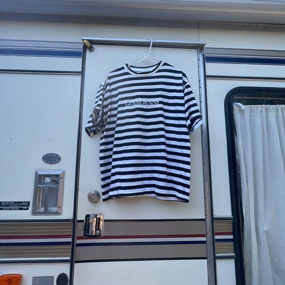Unique USA made Guess Jeans U.S.A striped t-shirt L